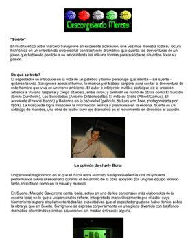 Critica de Suerte en Descongelando mentes